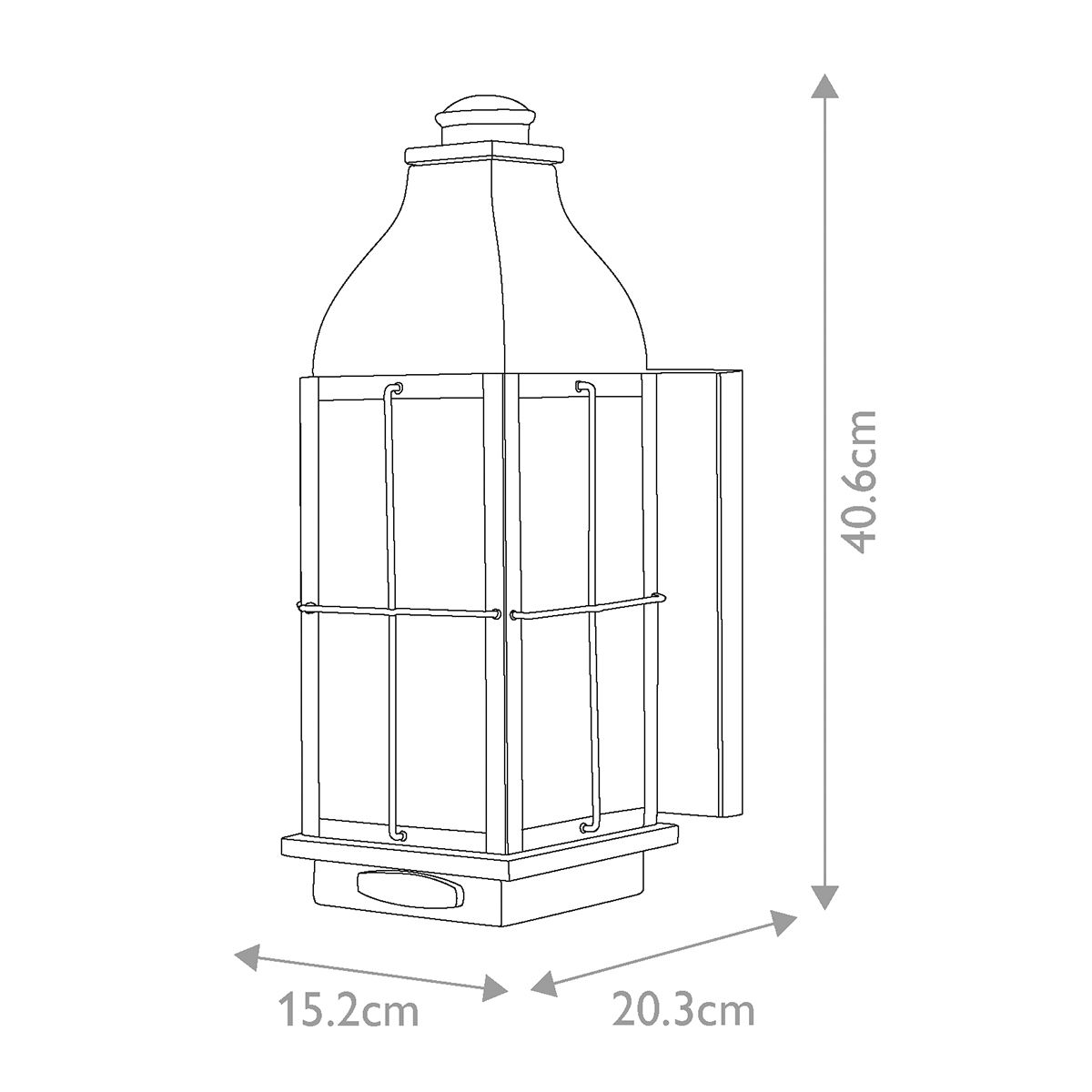 Bingham 2 Light Medium Wall Lantern Sienna - HK-BINGHAM-M