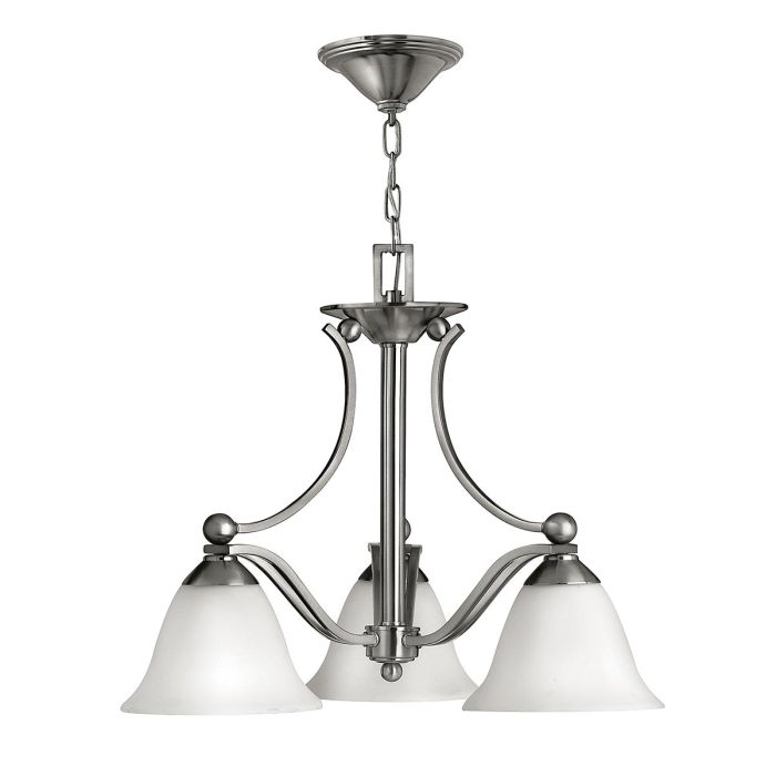 Bolla 3 Light Chandelier Brushed Nickel - HK-BOLLA3