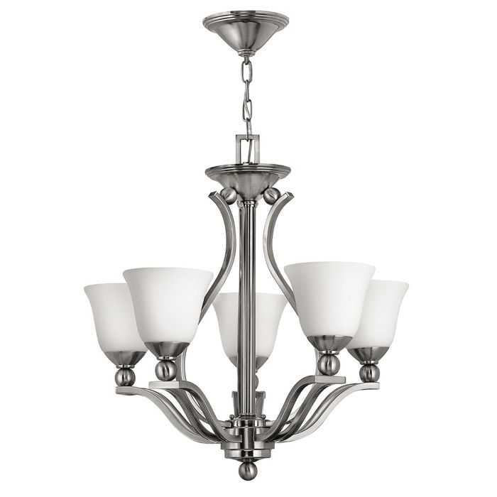 Bolla 5 Light Chandelier Brushed Nickel - HK-BOLLA5