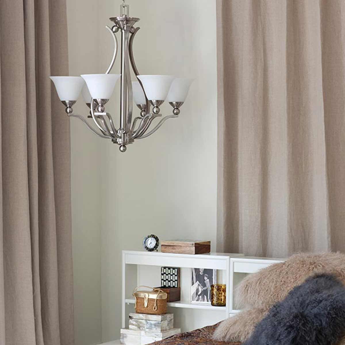 Bolla 5 Light Chandelier Brushed Nickel - HK-BOLLA5