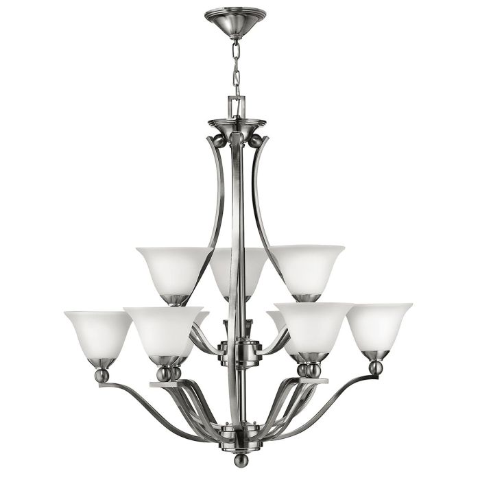 Bolla 9 Light Chandelier Brushed Nickel - HK-BOLLA9