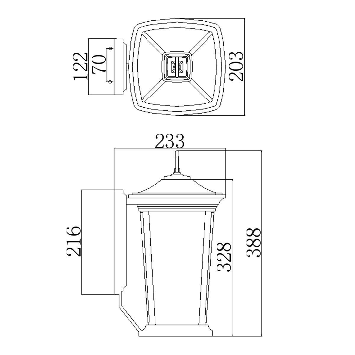 Bromley 2 Light Medium Wall Lantern Oil Rubbed Bronze - HK-BROMLEY2-M