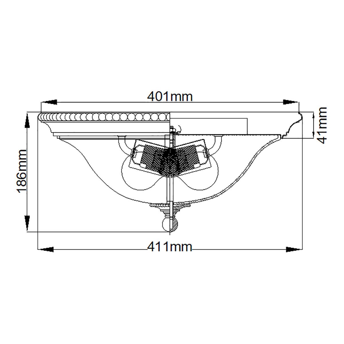 Cambridge 2 Light Small Flush Mount Light Burnished Brass - HK-CAMBRIDGE-F-A