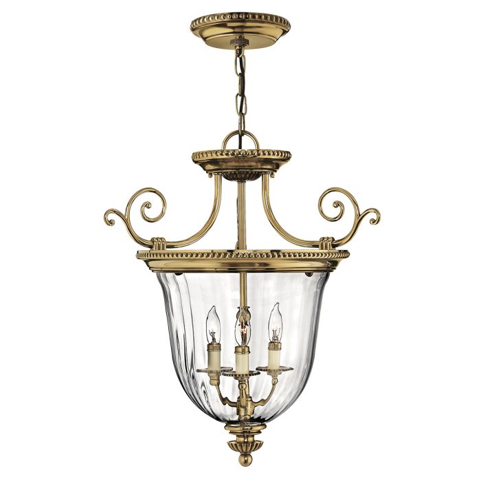 Cambridge 3 Light Small Pendant Burnished Brass - HK-CAMBRIDGE-P-S