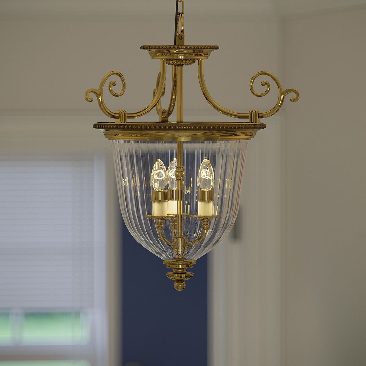 Cambridge 3 Light Small Pendant Burnished Brass - HK-CAMBRIDGE-P-S