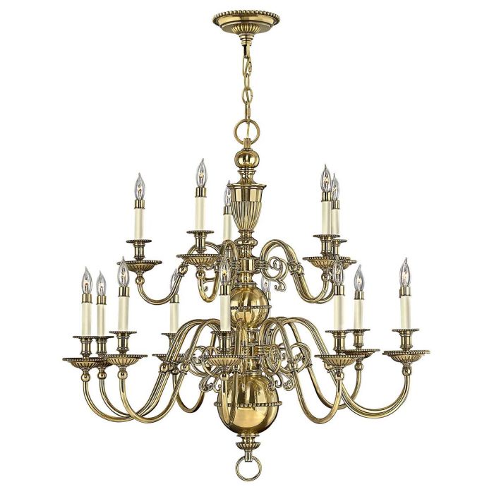 Cambridge 15 Light Chandelier Burnished Brass - HK-CAMBRIDGE15