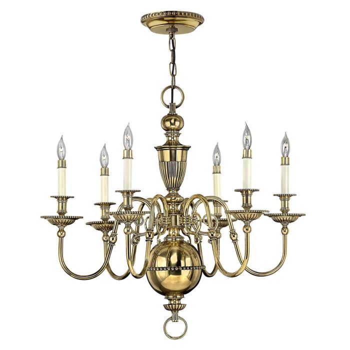 Cambridge 6 Light Chandelier Burnished Brass - HK-CAMBRIDGE6