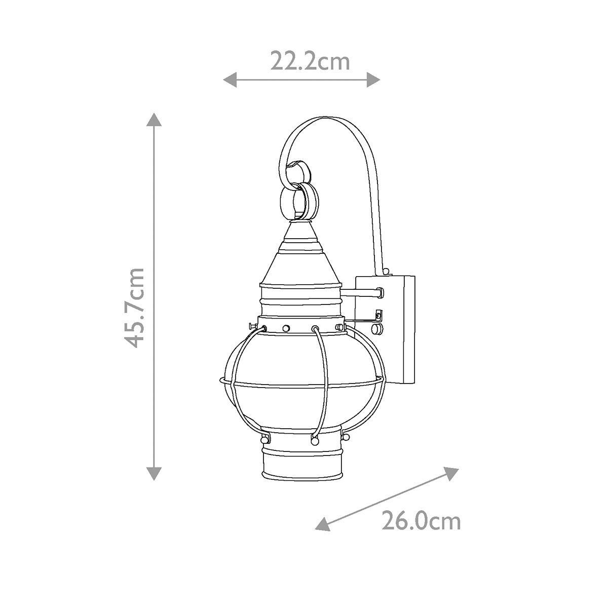 Cape Cod Light Medium Wall Lantern Sienna Bronze - HK-CAPECOD2-M