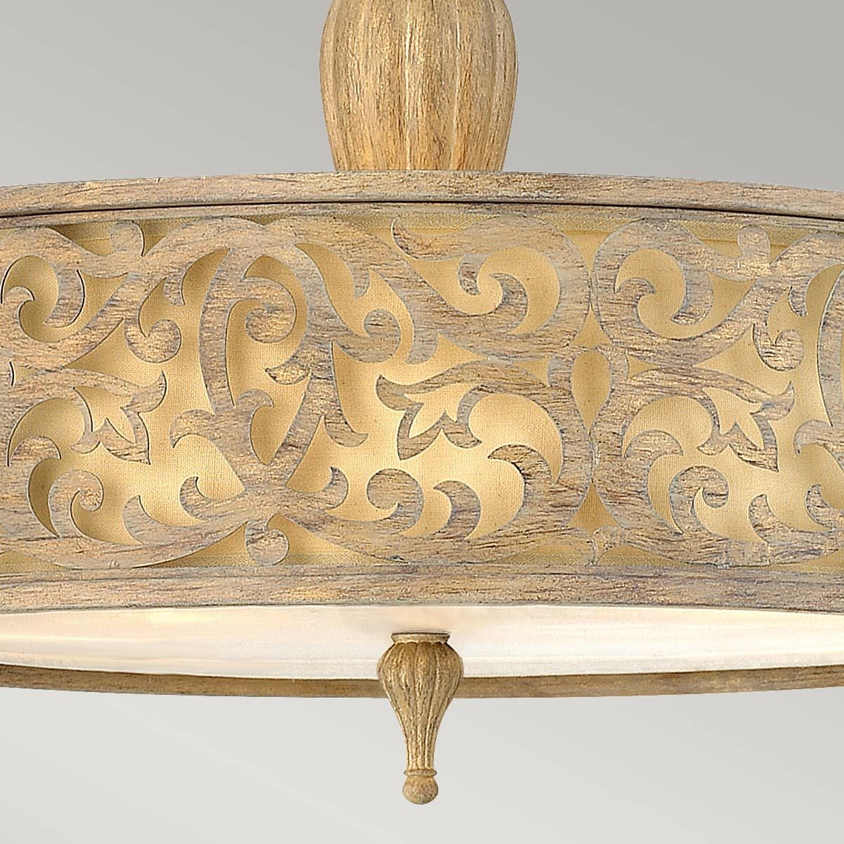 Carabel 3 Light Large Semi Flush Mount Light Brushed Champagne - HK-CARABEL-SF-L