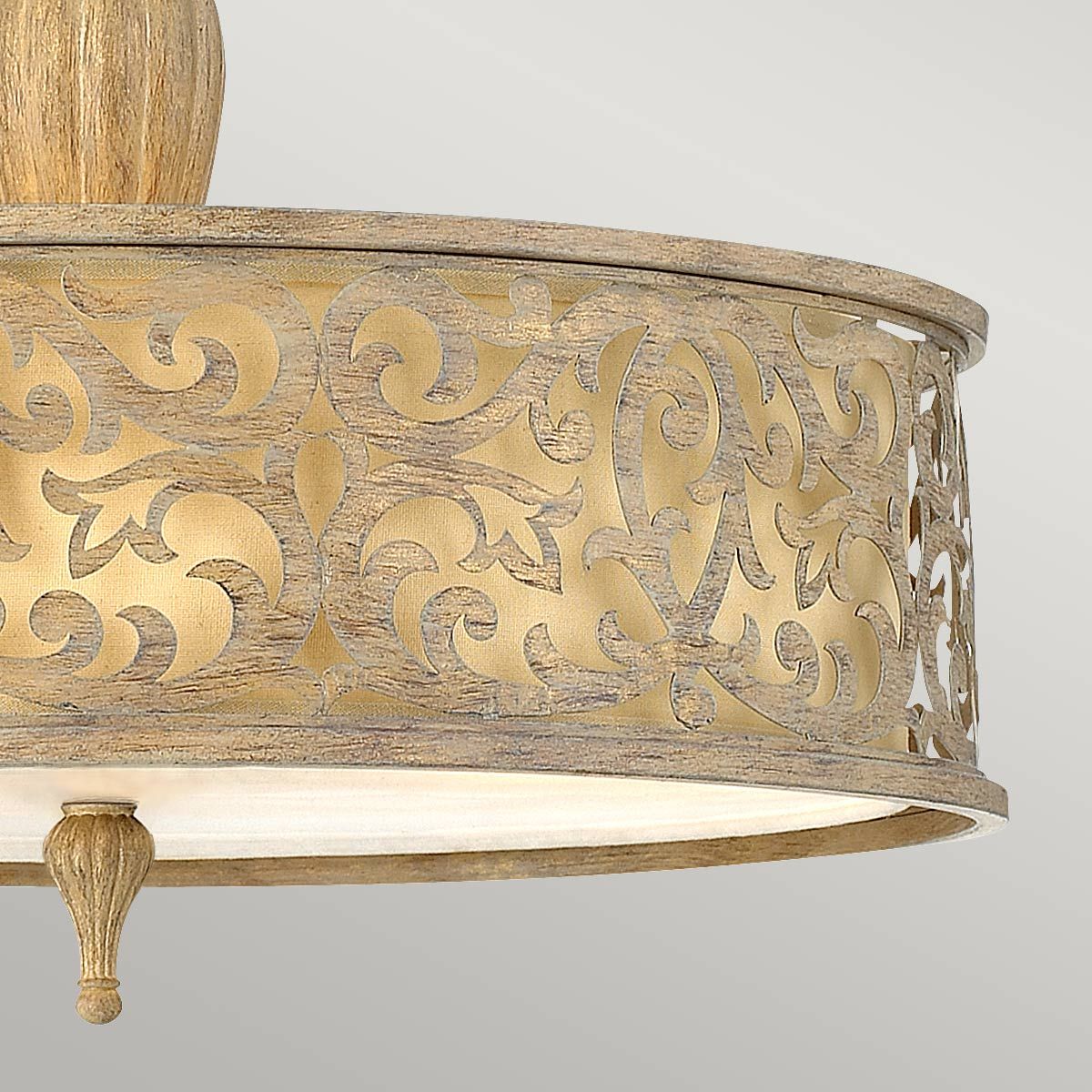 Carabel 3 Light Large Semi Flush Mount Light Brushed Champagne - HK-CARABEL-SF-L