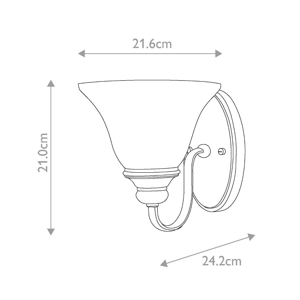 Cello 1 Light Wall Light Antique Bronze - HK-CELLO1