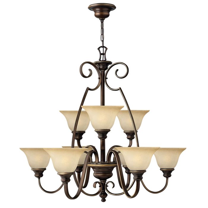 Cello 9 Light Chandelier Antique Bronze - HK-CELLO9