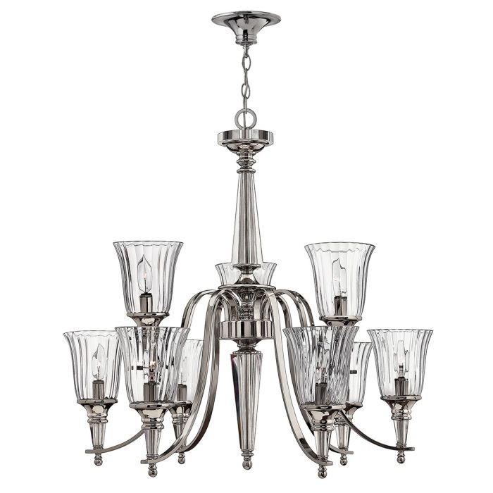 Chandon 9 Light Chandelier Sterling - HK-CHANDON9