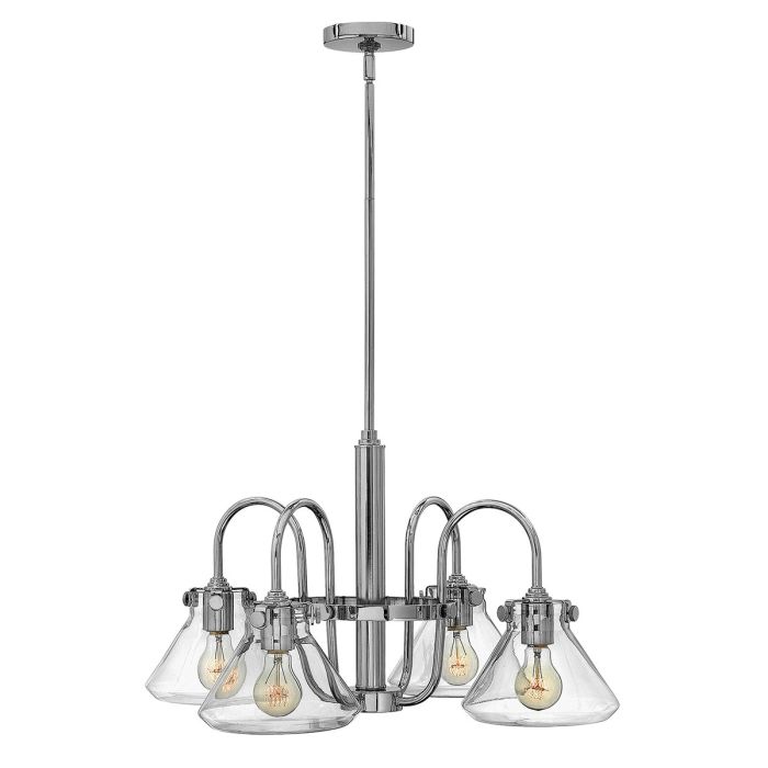 Congress 4 Light Clear Glass Chandelier Chrome - HK-CONGRESS4-A-CM