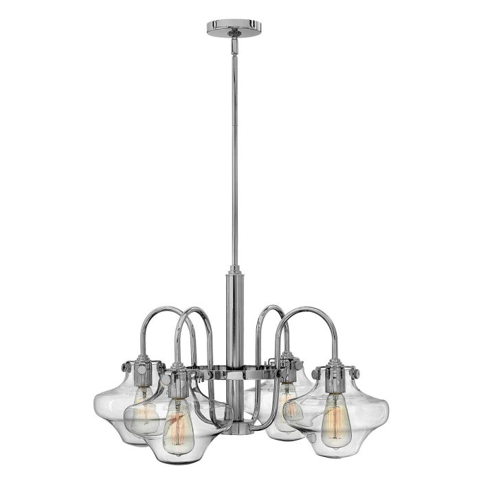 Congress 4 Light Clear Tiered Glass Chandelier Chrome - HK-CONGRESS4-B-CM