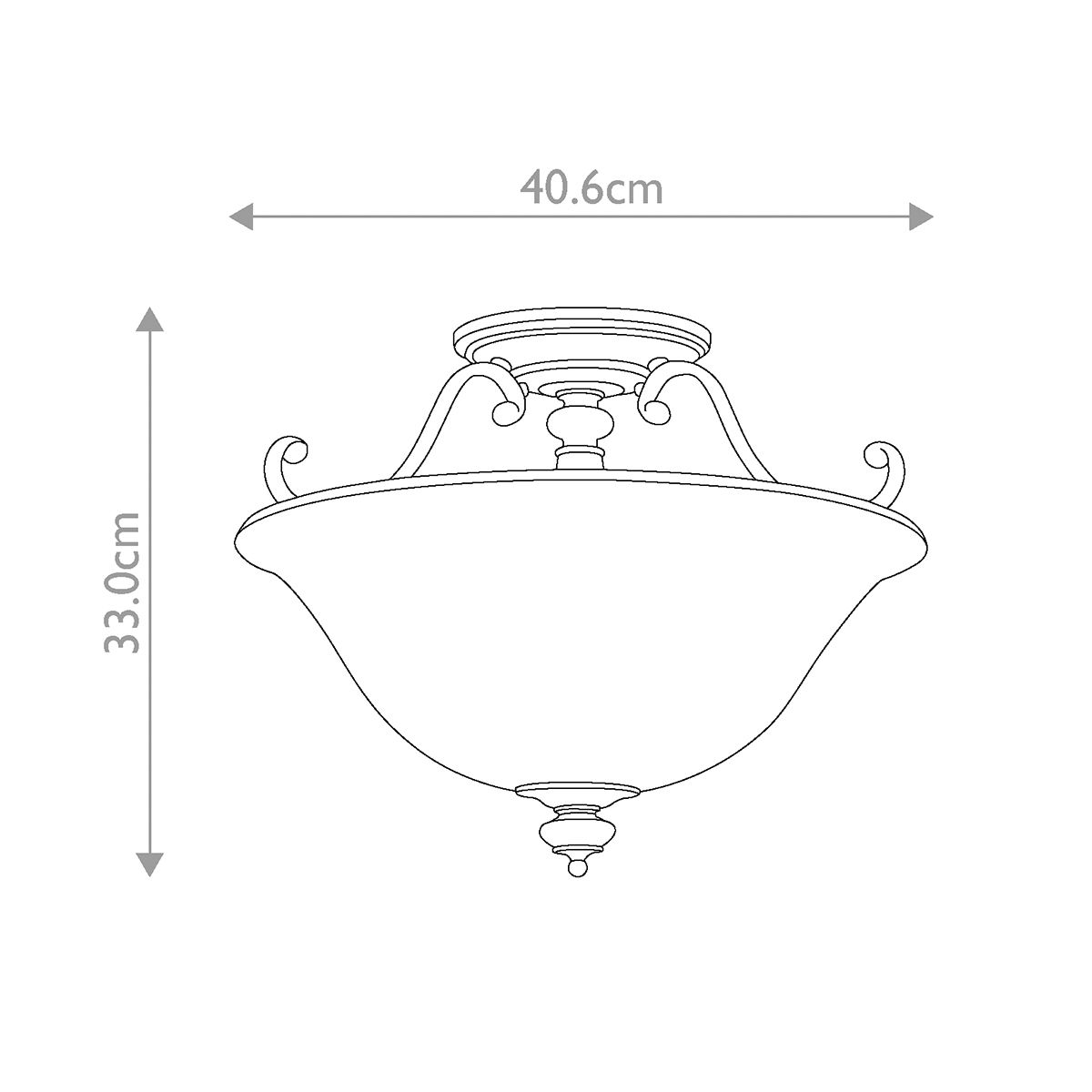 Dunhill 2 Light Semi Flush Mount Light Royal Bronze - HK-DUNHILL-SF