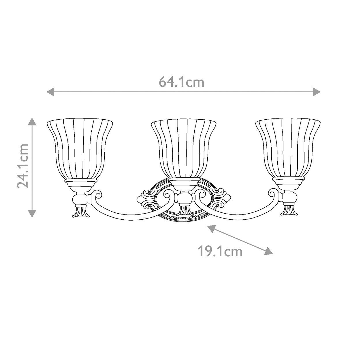 Francoise 3 Wall Light Burnished Brass - HK-FRANCOISE3-BATH