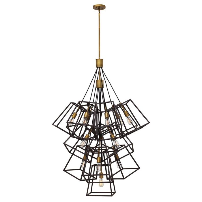 Fulton 13 Light Large Foyer Chandelier Bronze & Brass - HK-FULTON-13P