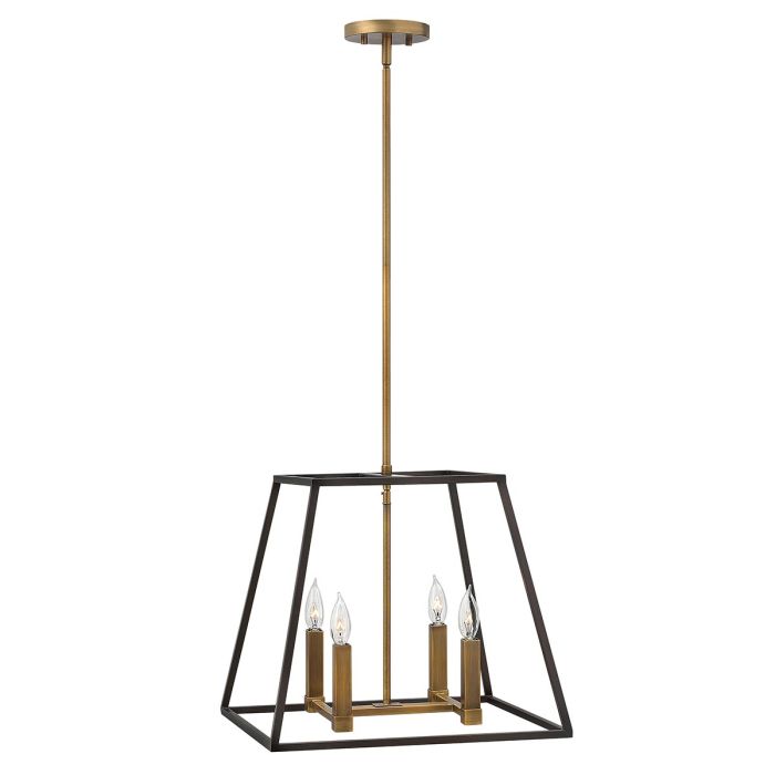 Fulton 4 Light Chandelier Bronze & Brass - HK-FULTON-4P