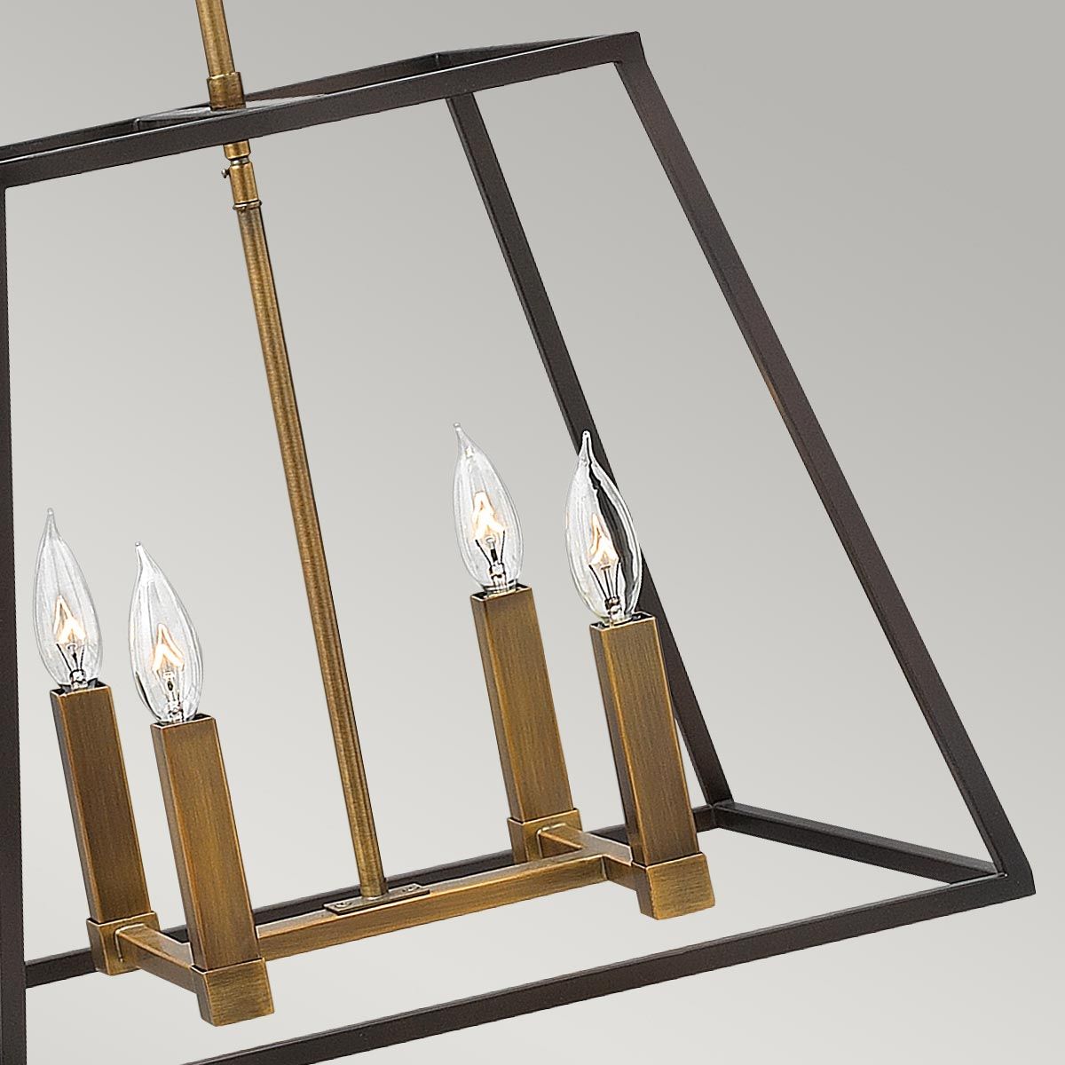 Fulton 4 Light Chandelier Bronze & Brass - HK-FULTON-4P