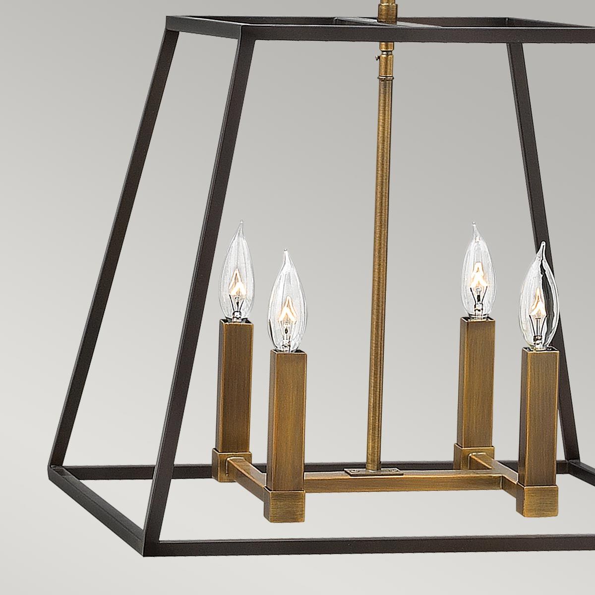 Fulton 4 Light Chandelier Bronze & Brass - HK-FULTON-4P