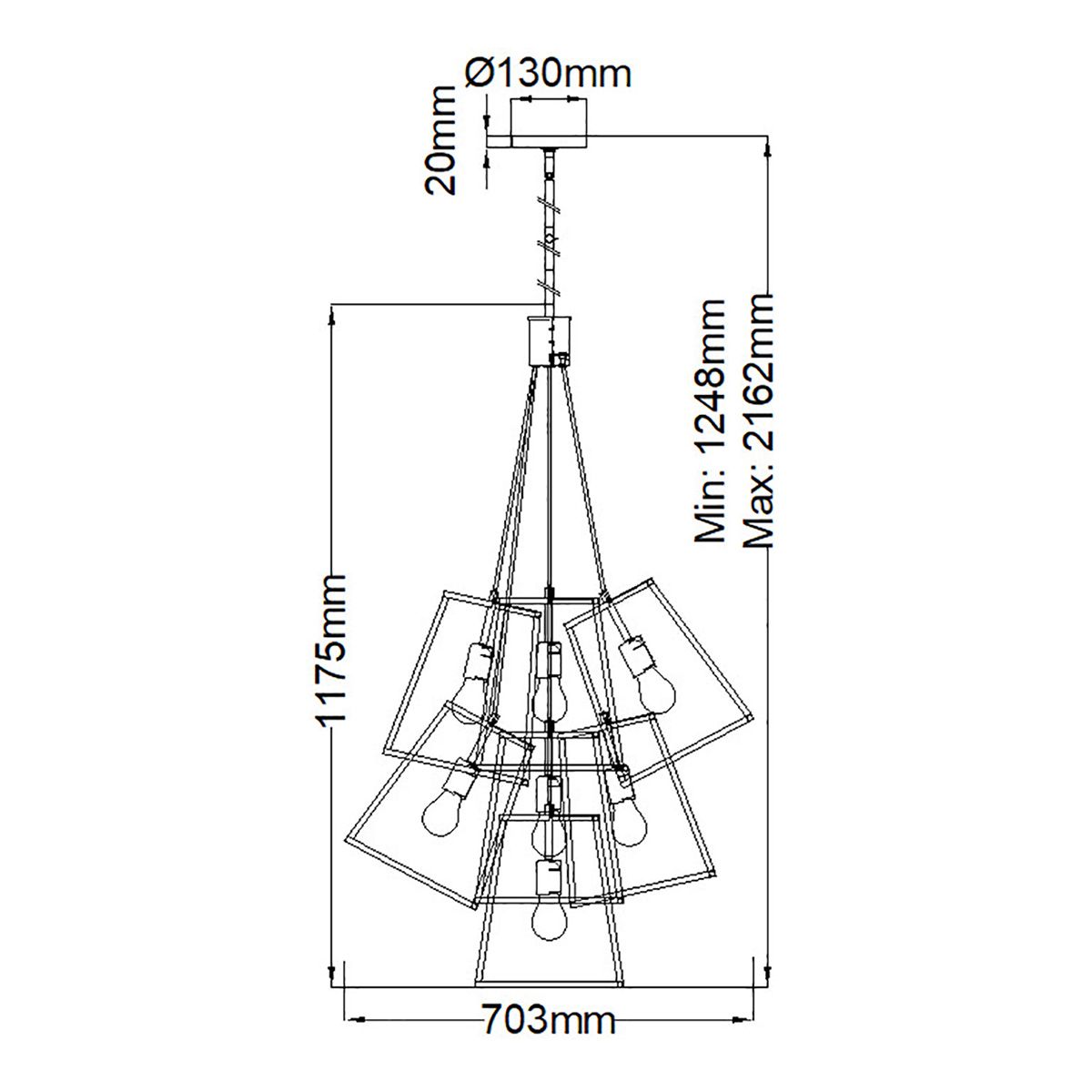 Fulton 7 Light Chandelier Bronze & Brass - HK-FULTON-7P