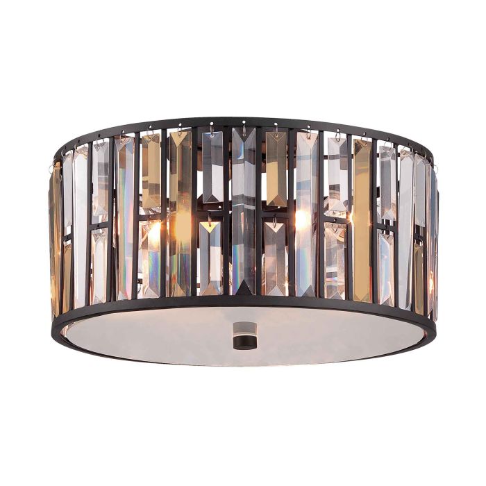 Gemma 3 Light Flush Mount Light Vintage Bronze - HK-GEMMA-F-VBZ