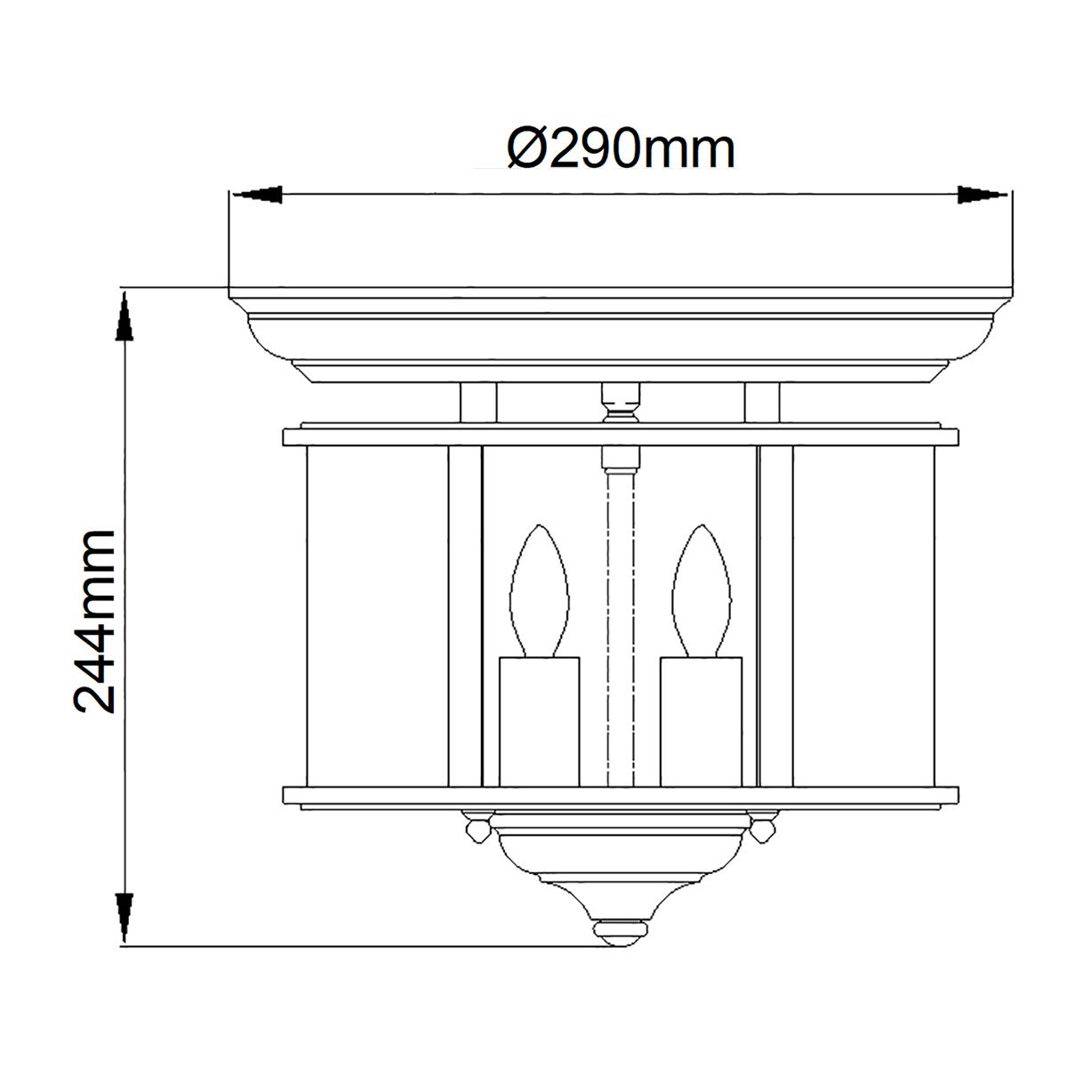 Gentry 3 Light Flush Mount Light Polished Brass - HK-GENTRY-F-PB