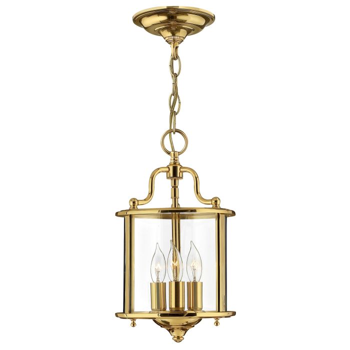 Gentry 3 Light Small Pendant Polished Brass - HK-GENTRY-P-S-PB