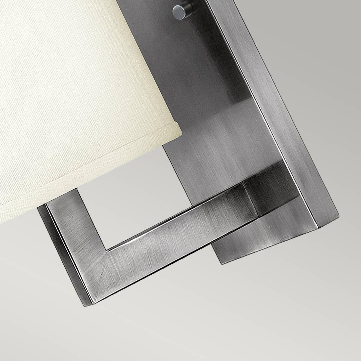 Hampton 1 Light Wall Light Antique Nickel & Ivory Shade - HK-HAMPTON1