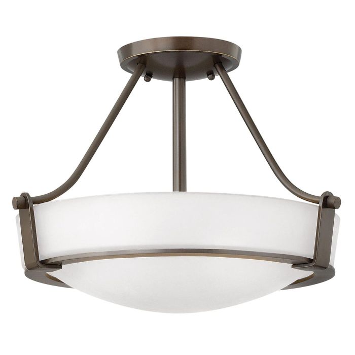 Hathaway 2 Light Small Semi-Flush Mount Light Olde Bronze - HK-HATHAWAY-SFSB