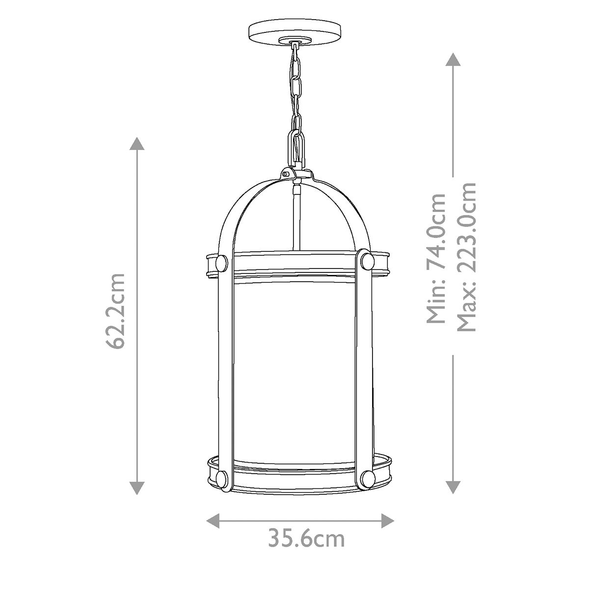 Holden 4 Light Pendant Chandelier Aged Zinc - HK-HOLDEN4-DZ