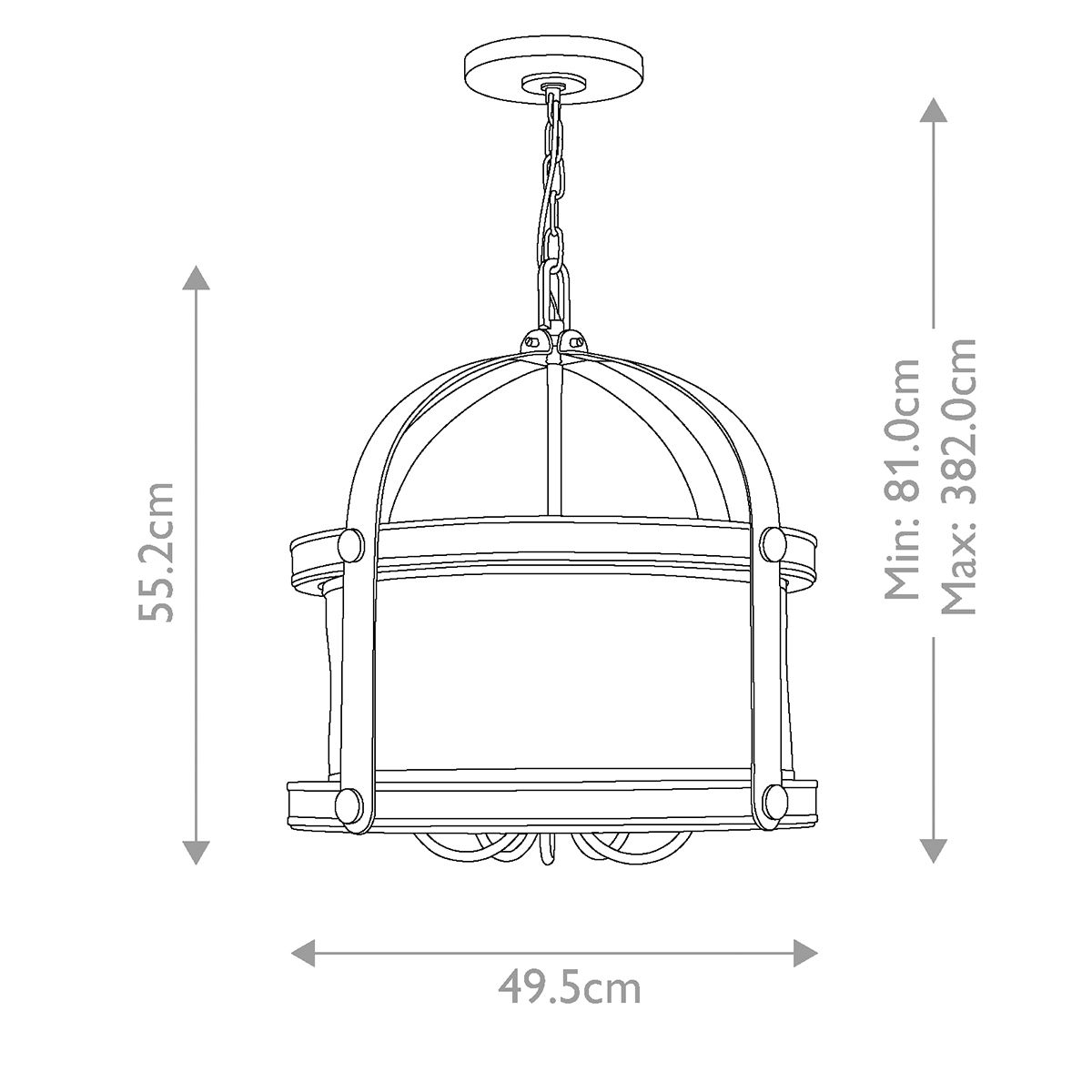 Holden 5 Light Chandelier Aged Zinc - HK-HOLDEN5-DZ