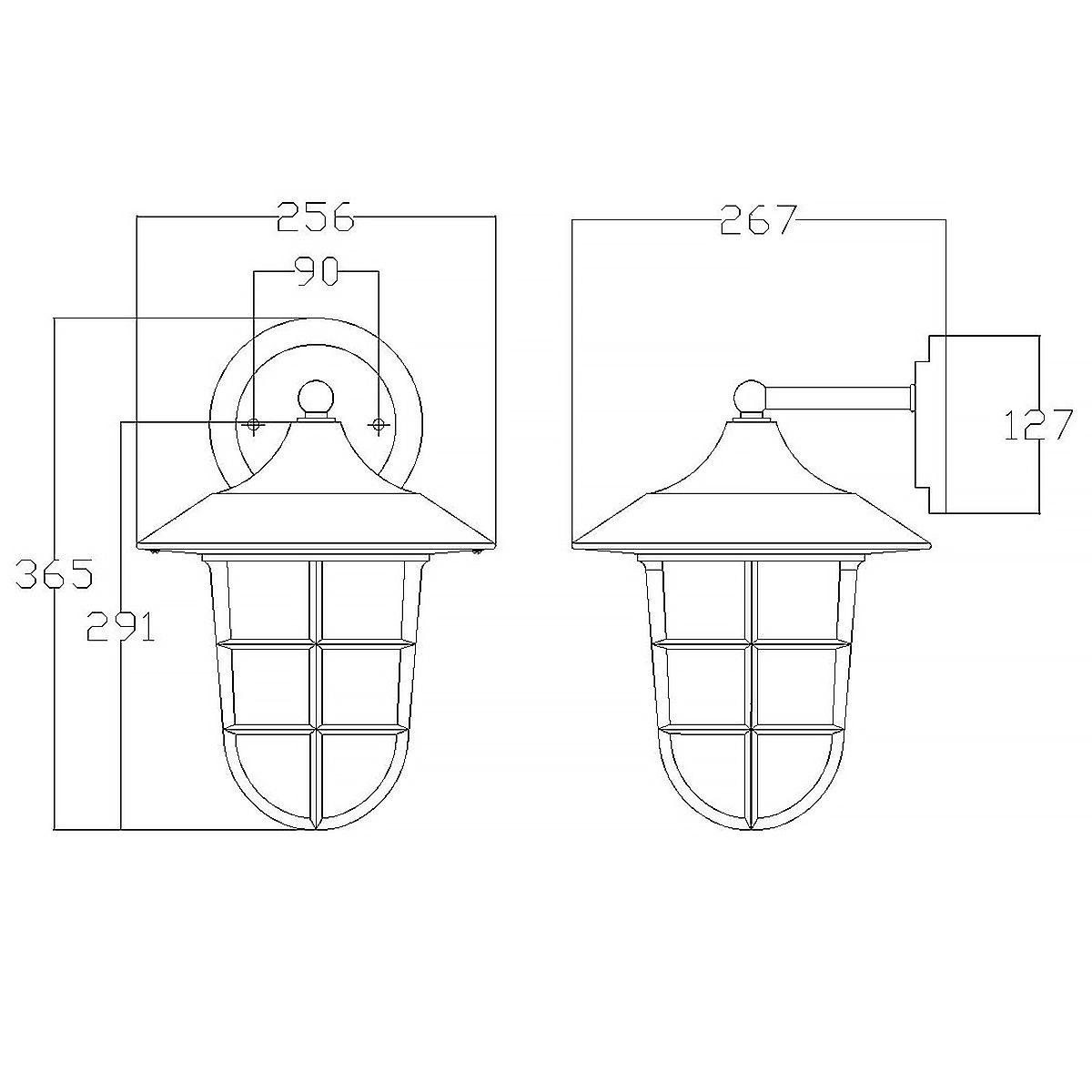 Marina Light Medium Wall Lantern Silver - HK-MARINA2-M