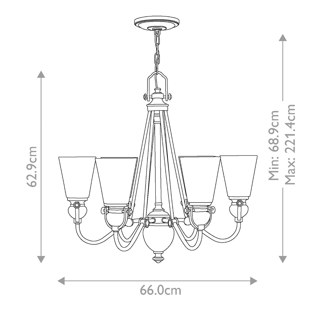 Mayflower 6 Light Chandelier Olde Bronze - HK-MAYFLOWER6