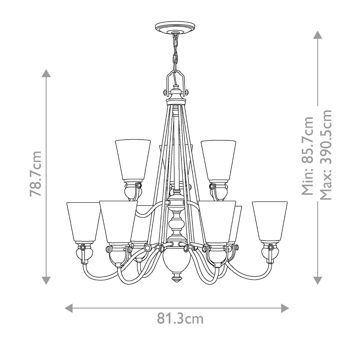 Mayflower 9 Light Chandelier Olde Bronze - HK-MAYFLOWER9