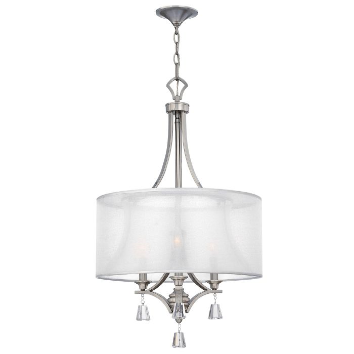 Mime 3 Light Pendant Chandelier Brushed Nickel - HK-MIME-3P