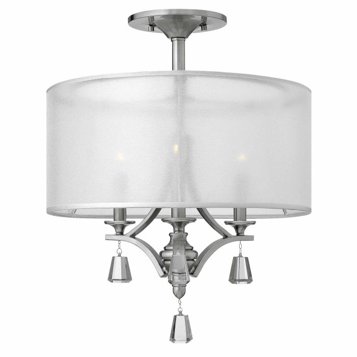 Mime 3 Light Semi-Flush Mount Light Brushed Nickel - HK-MIME-SF