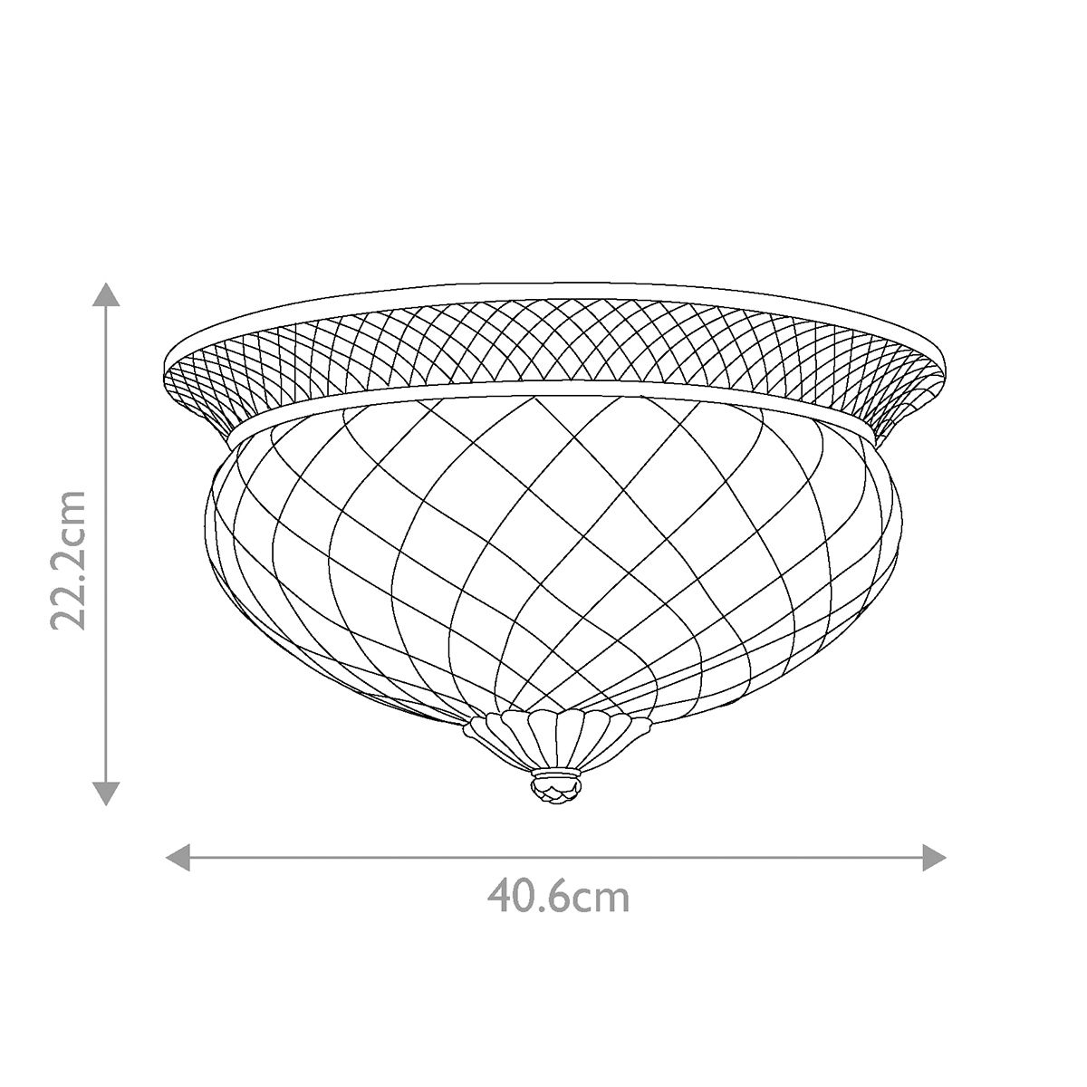 Plantation 3 Flush Mount Light Polished Antique Nickel - HK-PLANT-F-L-PL