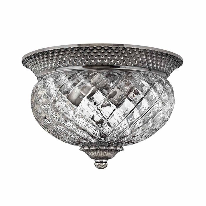 Plantation 2 Light Small Flush Mount Light Polished Antique Nickel - HK-PLANT-F-S-PL