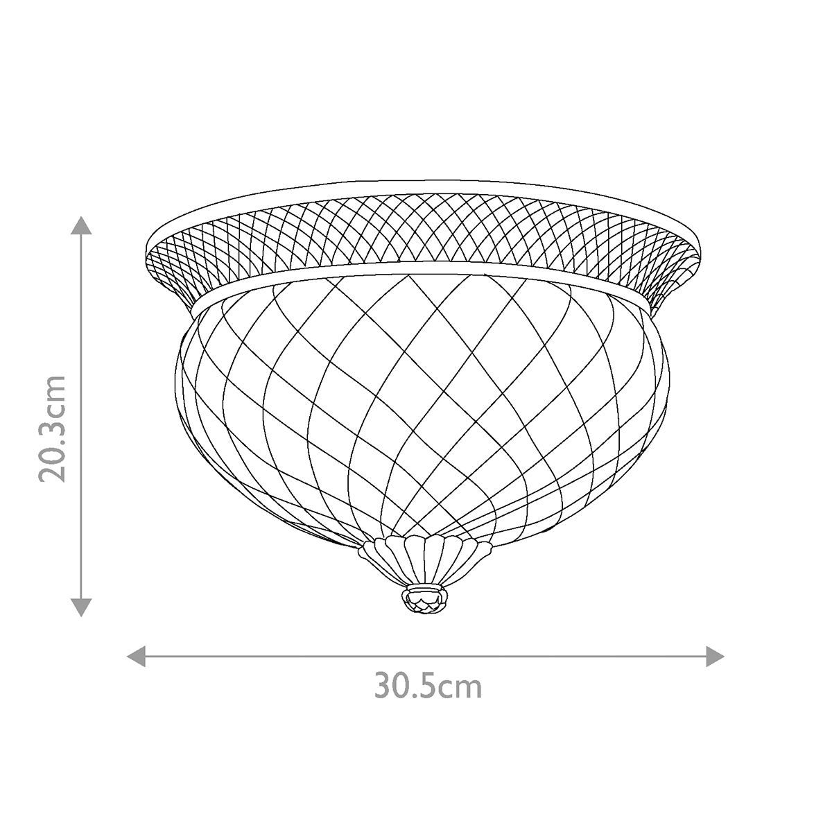 Plantation 2 Light Small Flush Mount Light Polished Antique Nickel - HK-PLANT-F-S-PL