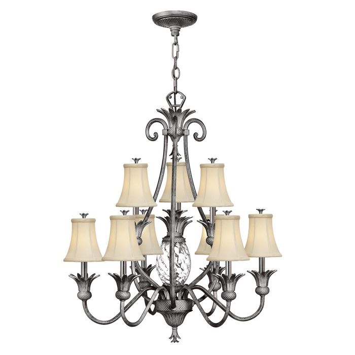 Plantation 10 Light Chandelier Polished Antique Nickel - HK-PLANT10-PL