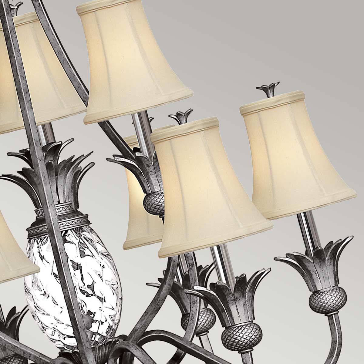 Plantation 10 Light Chandelier Polished Antique Nickel - HK-PLANT10-PL