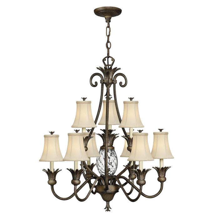 Plantation 10 Light Chandelier Pearl Bronze - HK-PLANT10-PZ