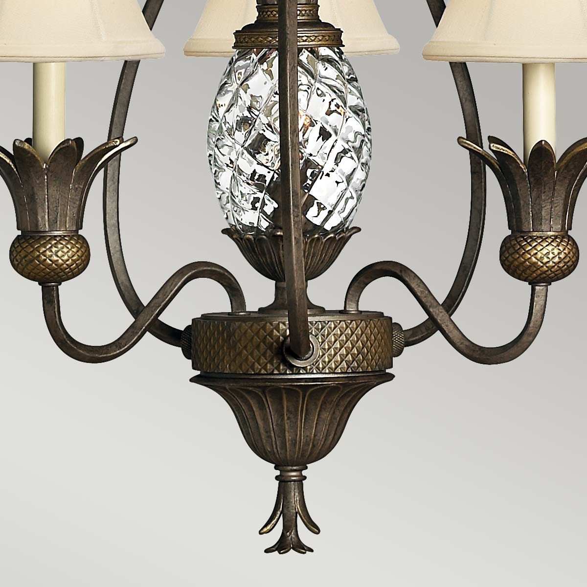 Plantation 3 Light Chandelier Pearl Bronze - HK-PLANT3-PZ