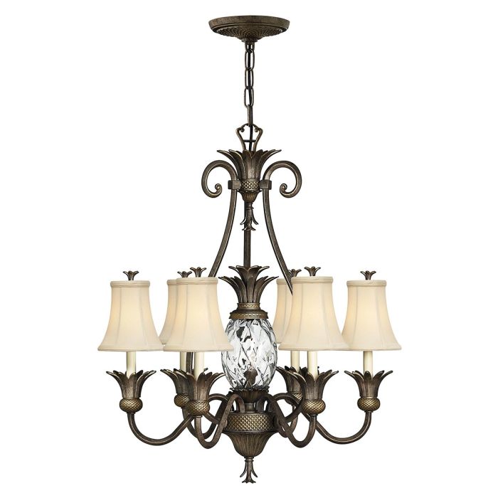 Plantation 7 Light Chandelier Pearl Bronze - HK-PLANT7-PZ