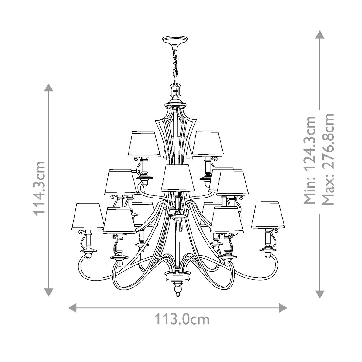 Plymouth 15 Light Chandelier Olde Bronze - HK-PLYMOUTH15