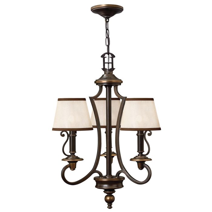 Plymouth 3 Light Chandelier Olde Bronze - HK-PLYMOUTH3