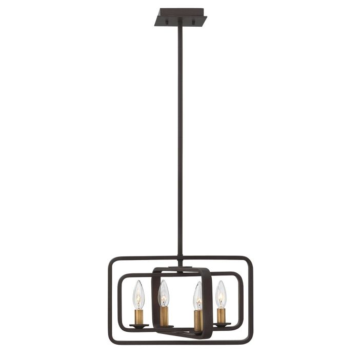 Quentin 4 Light Wide Pendant Chandelier Buckeye Bronze - HK-QUENTIN-4P-A