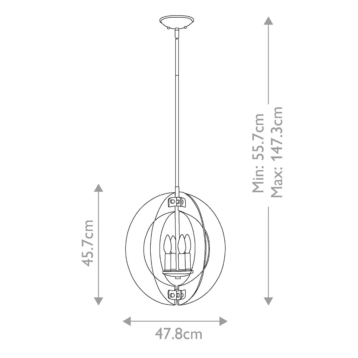 Solstice 4 Light Pendant Polished Chrome - HK-SOLSTICE-P